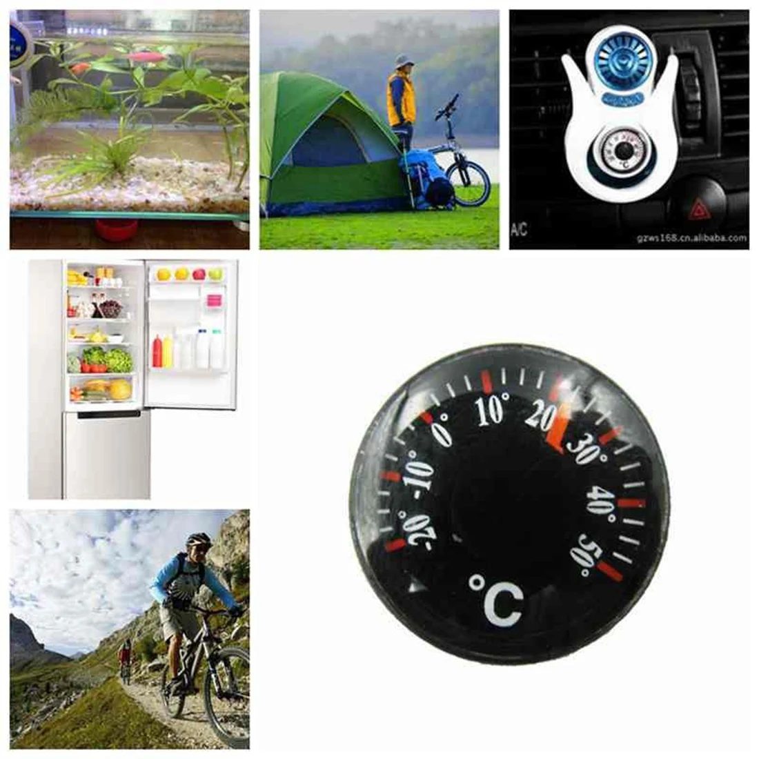 

1Pc Mini Car Thermometer Hygrometer Temperature Instruments Mechanics Decoration Ornament Clock In Car Accessories