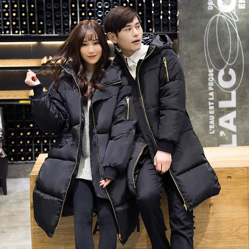 Warm Parka Oversized Coats Winter Jacket Women,Jaqueta Feminina,Men And Women Lovers Coats Plus Size Cotton Hooded Jacket C2415