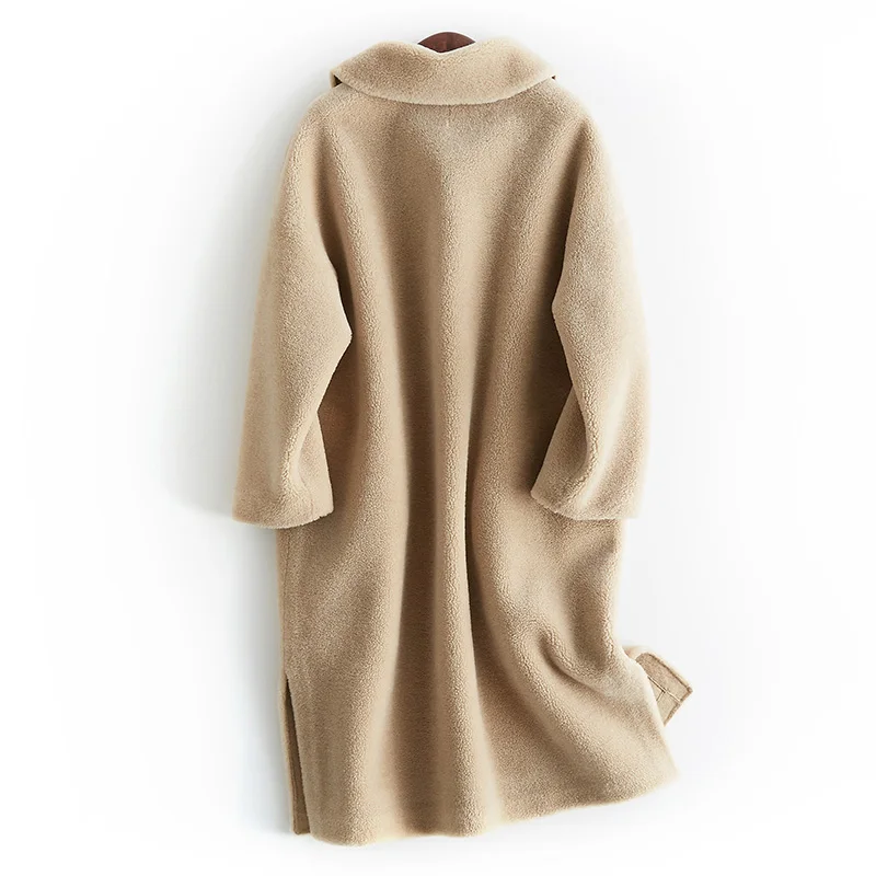 rice Beige Nouvelle Femmes Élégant 100 Tonte 2019 Camel Moutons Veste Manteaux Long Laine Agneau Réel De Naturel Manteau Fourrure Arrivée Vêtements Des sea D'hiver Blue xgYznwZR