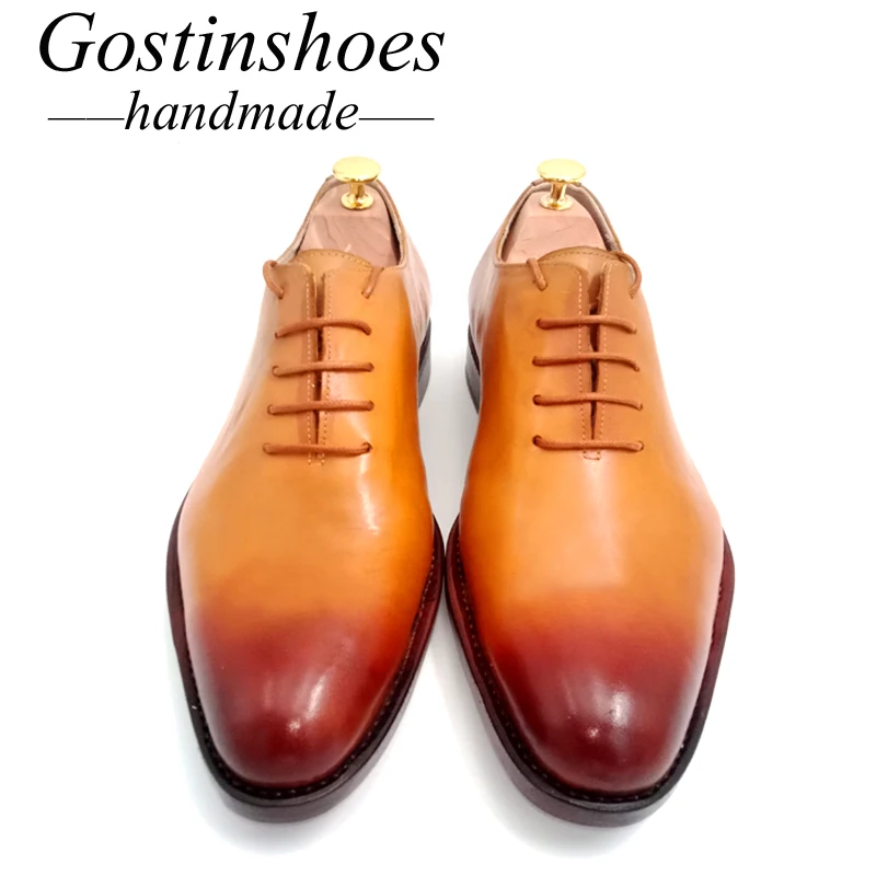 Goodyear Welted Handmade Men's Oxfords Shoes Cow Leather Whole Cut Dress Formal Business Wedding Shoes Lace-up Pointed Gstn17 Goodyear Welted Handmade Men's Oxfords Shoes Cow Leather Whole Cut Dress Formal Business Wedding Shoes Lace-up Pointed Gstn17