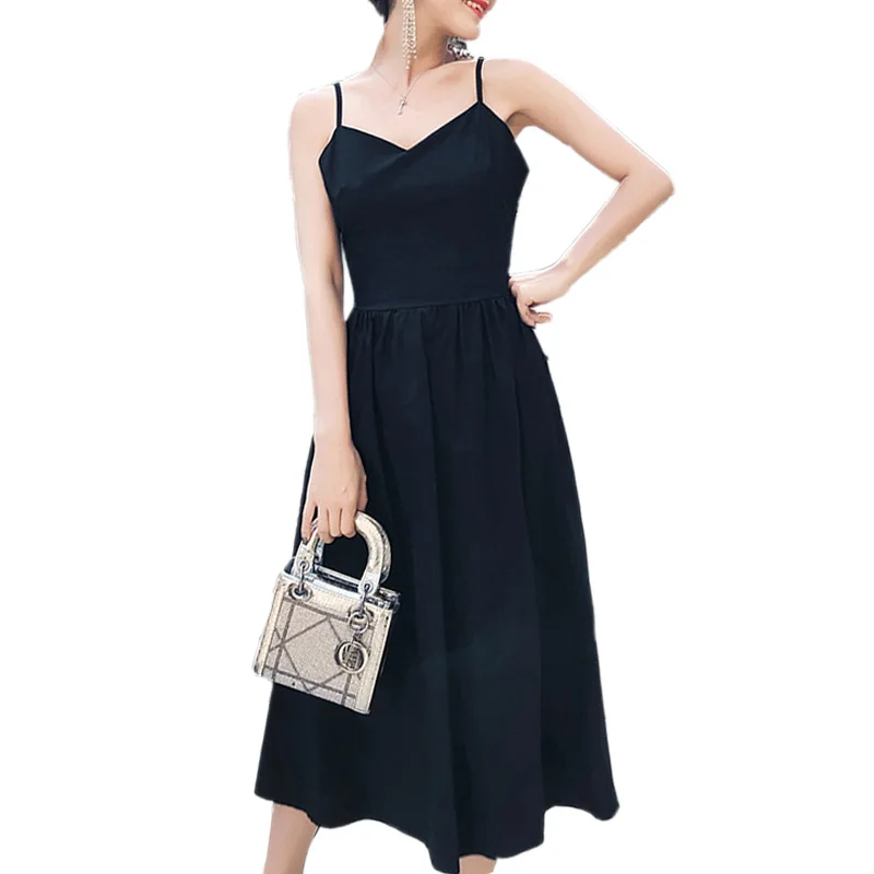 S XXL Elegant Ladies Solid Color Backless Bows Bandage Dress Women