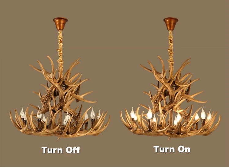 Рога освещение жевательная резинка украшения коричневый белый деревенский освещение люстры Скандинавская вилла отель освещение кантри Искусство Люстра