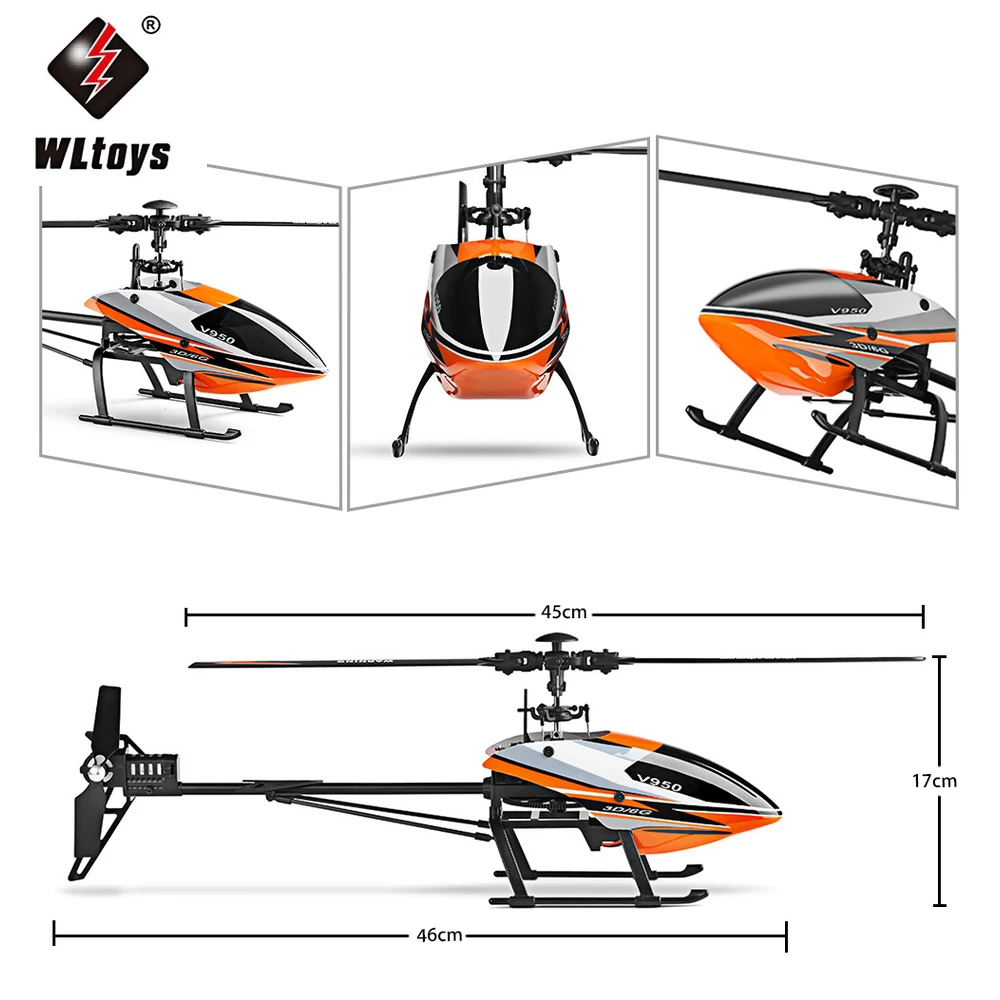 WLtoys V950 большой вертолет 2 4G 6CH 3D6G система бесщеточный Flybarless RC RTF игрушки с