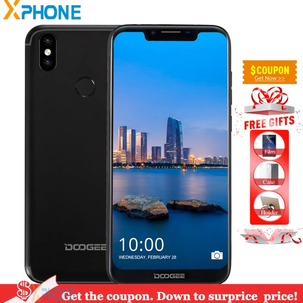 

Doogee BL5500 Lite 4G Mobile Phone 13.0MP+8.0MP 2GB 16GB 6.19'' 19:9 Android 8.1 Quad-core 5500mAh Fingerprint Smartphone