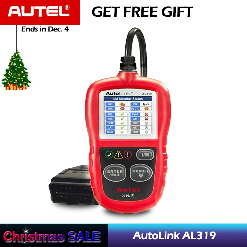 

Autel AutoLink AL319 Auto Diagnostic Tool DIY Code Reader OBD2 Code Scan Tool View Freeze Frame Data Diagnostic-tool Car Scanner