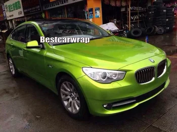 

Lime Yellow Gloss metallic Vinyl Wrap With Air bubble Free fluorescent Glossy candy Car Wrapping Film :1.52*20M/Roll 4.98x66ft
