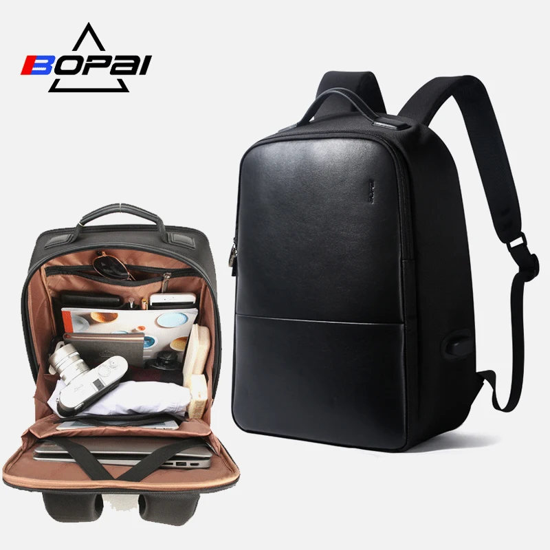 BOPAI multifunkční USB nabíječka proti krádeži pánské batoh vodotěsný notebook batoh 15,6inch pro teenager školní cestovní batoh  t