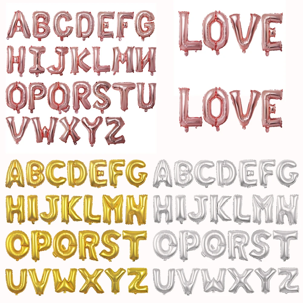 

16inch Alphabet Foil Balloon Personalised Name Air Globos KIds Adult Happy Birthday Wedding Christmas Party Decoration Ballon