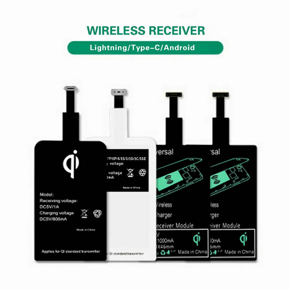

FDBRO Qi Charger Receiver Wireless Charging for IPhone 7 6 Plus Universal Wireless Charging Receiver for Phone Micro USB Type-c