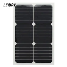 LEORY 20W 12V Monocrystalline Solar Panel Semi Flexible Sun Power For RV Car Boat Battery Charger Solar Cells Module+Chip