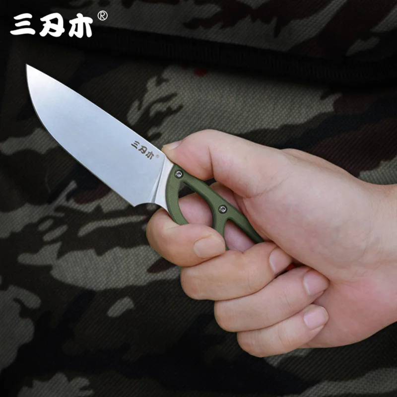 Sanrenmu S628 Fixed Knife 8cr14Mov Blade G10 Handle outdoor gift camping survival tactical hunting bushcraft knife With K Sheath