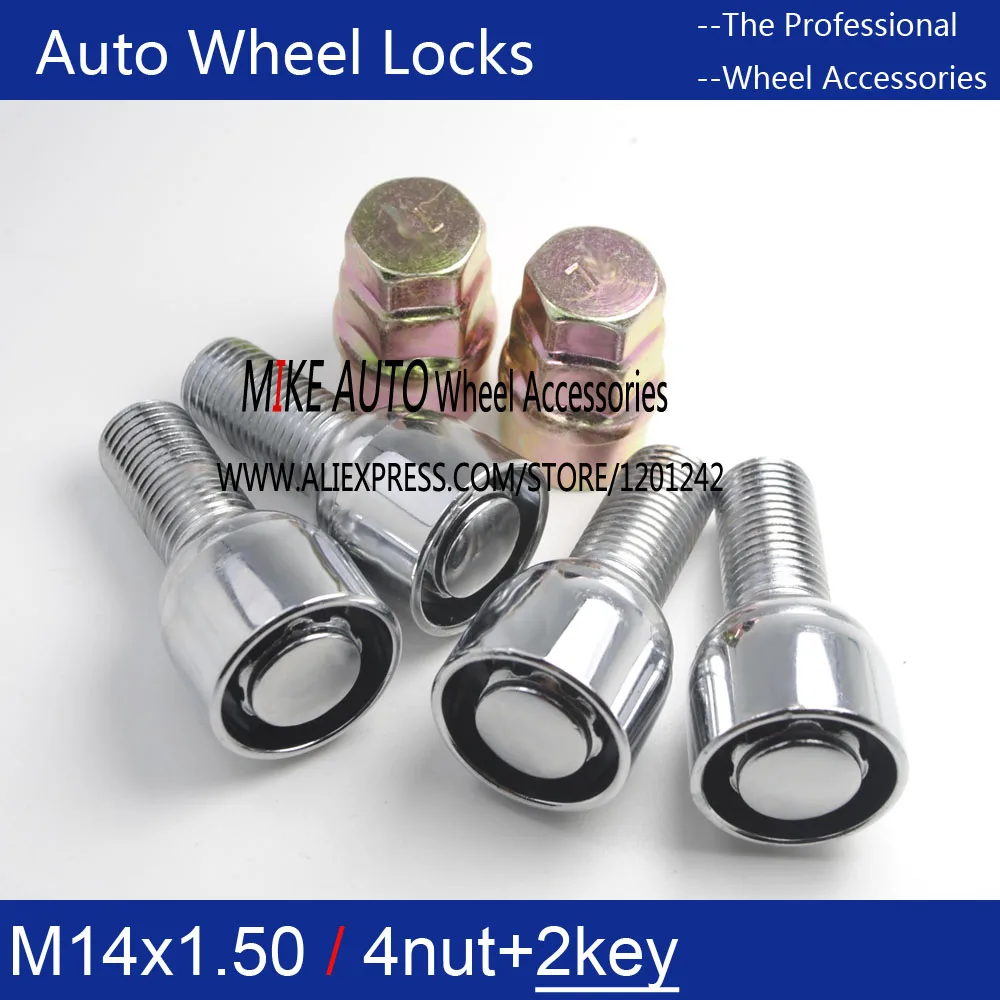 4 болта 2 клавиши M14x1.50x28mm 1 5 колеса замки болты анти sheft гайки подходит для VW ГОЛЬФ