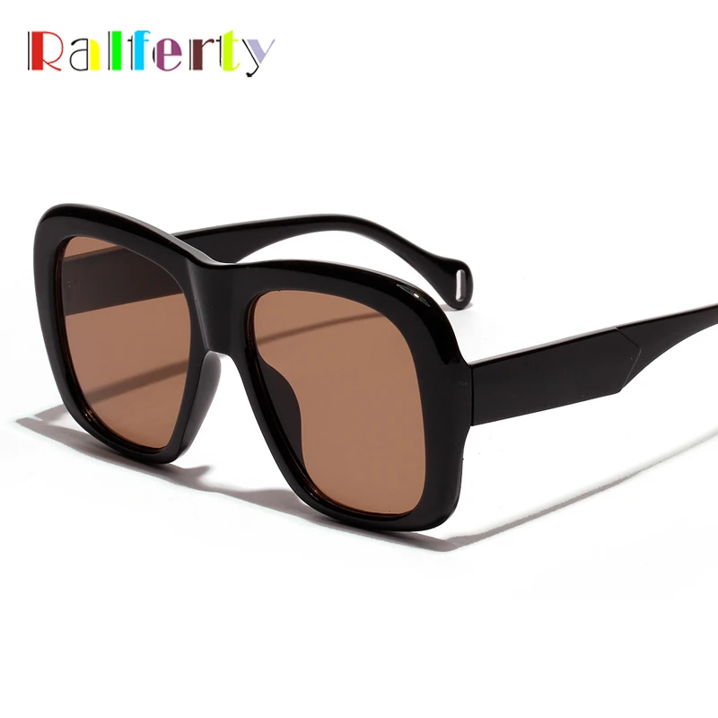 

Ralferty Oversized Sunglasses Women Brand Design 2019 Big Frame Vintage Sun Glasses UV400 Shades For Women Hipster Points W90100