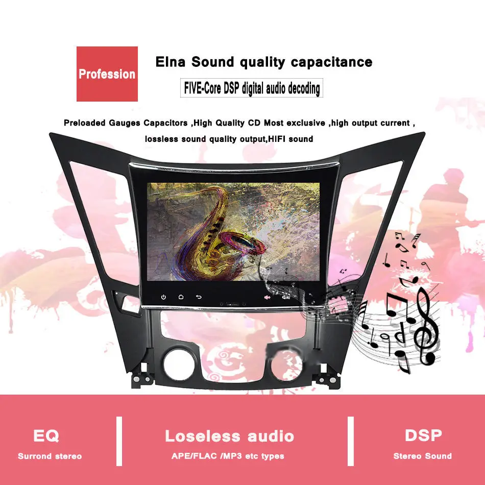 Sale 9" Steering-Wheel 8 Core Android 9.0 4G Ram Head unit For Hyundai Sonata I40 I45 i50 Car DVD Player Audio stereo tape recorder 5