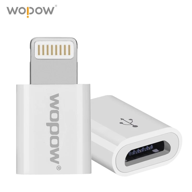Wopow USB Adapter for Lightning to Micro USB Adapter OTG Data Charging Converter for iPhone X 8