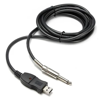 

10FT Guitar Bass 1/4" To USB Link Connection Instrument Cable Adapter PC Record