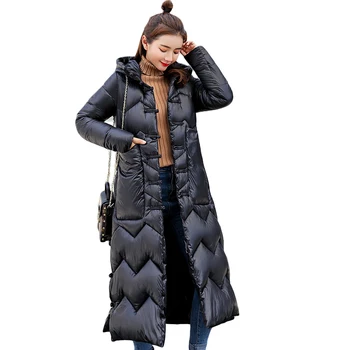 

Winter Jacket Women 2018 Vintage Chinese Style Fashion Slim X-Long Winter Plus Size Down Parkas Ladies Down Cotton Coat CM449