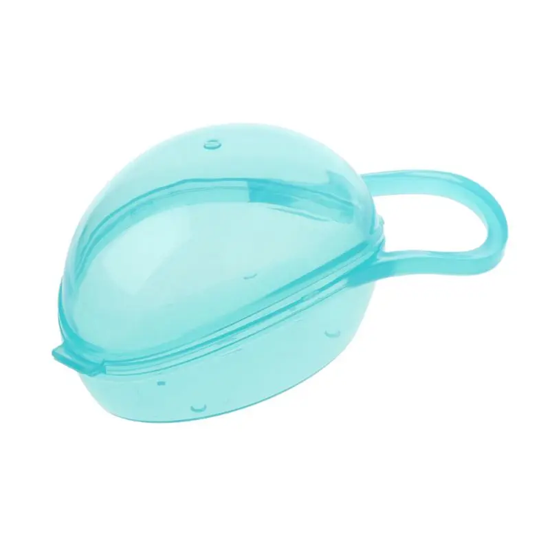 Solid Color Baby Pacifier Soother Box Container Safe Holder Travel Storage Case Transparent