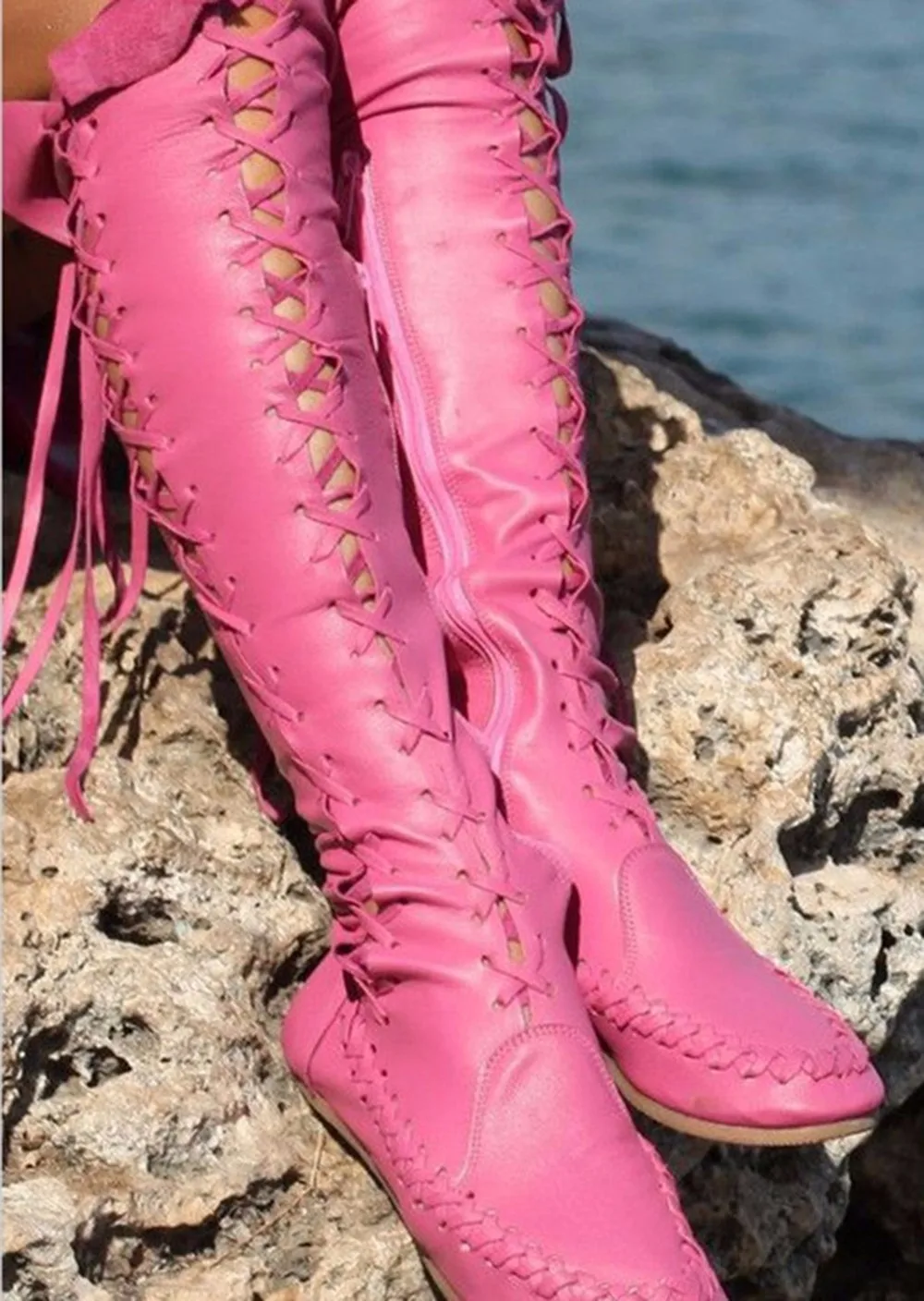 Новые осенне-зимние сапоги на плоской подошве с бахромой в европейском и американском Стиле Женские Сапоги выше колена больших размеров 33-43 модная обувь