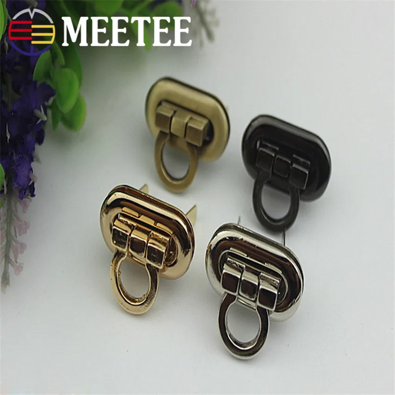 MEETEE 2pcs 3cm Metal Rectangle Clasp Lock Buckle DIY Hand Luggage Bag Hardware Craft Decoration Accessories ZK514 | Дом и сад