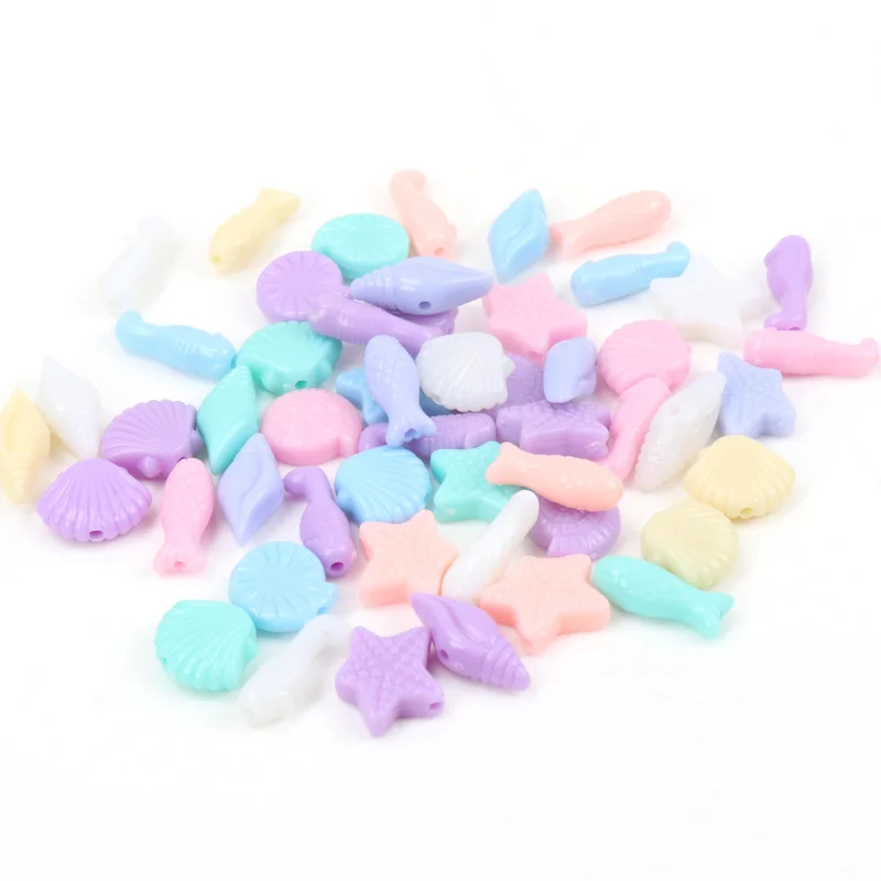 

Spring Color marine life Acrylic Loose Beads For Jewelry Making Diy Wholesale 6-16mm 50pcs