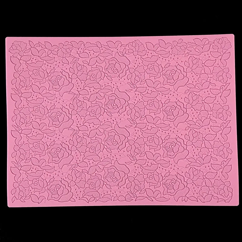 Minsunbak 38 см большая силиконовая кружевная форма Роза текстура инструменты для украшения тортов из мастики кружевной коврик свадебный цветок тиснение плесень