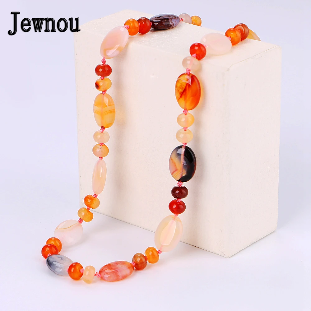 

Jewnou Agate Necklace Power Natural Crystal Men Jewelry Women Sailor Moon Punk Pineapple Pearl Necklace Music Ravenclaw Sieraden