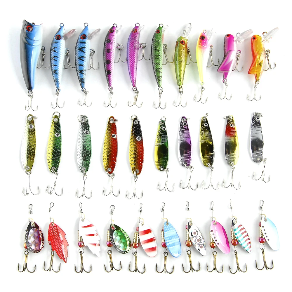 30PCS Fishing Lure Kits Hard Bait Artificial Lure Minnow Fishing Lure Set  Japan Steel Metal Fish Bait for Bass Casting Reel - AliExpress