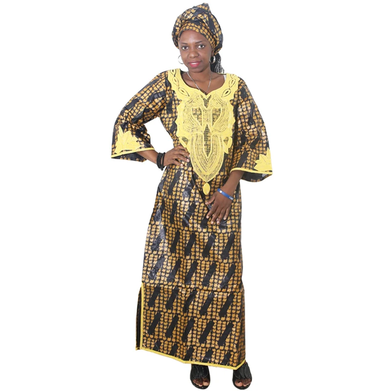 MD женское платье в африканском стиле 2019 новые bazin riche длинные платья плюс размер платье с головной убор традиционная африканская одежда для