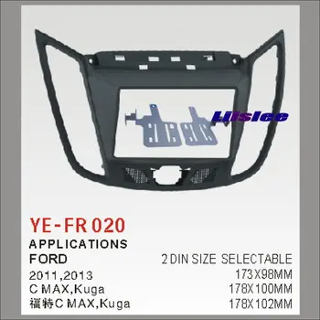 

Double 2 DIN Audio Front Surround Frame Panel Fascia Board For Ford C-Max Kuga 2011-2013 Dash Mount Kit Adapter Bezel