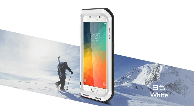 Алюминиевый ударопрочный грязезащитный чехол для Samsung Galaxy S6 Edge G9250 чехол для телефона защитный чехол для кожи - Цвет: White