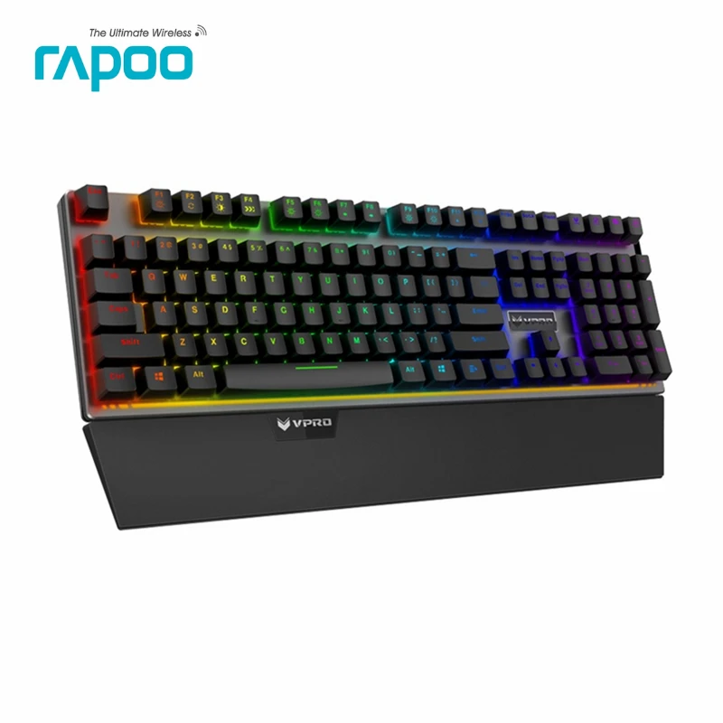 Rapoo V720 RGB подсветка Механическая игровая клавиатура 108 клавиш N-Key rolllover механический переключатель компьютерная игровая клавиатура