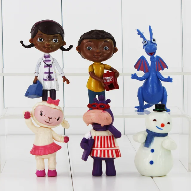 Best Offers New Doc McStuffins 6pcs/lot Doctor And Friend Girls & Dragon & Sheep & Hippo 7-10cm Action Figure Toys Kids Gift