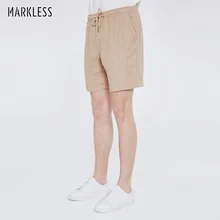 Markless летние пляжные шорты мужские модные повседневные Прямые мужские шорты дышащие шорты из рами бермуды masculina DKA8903M