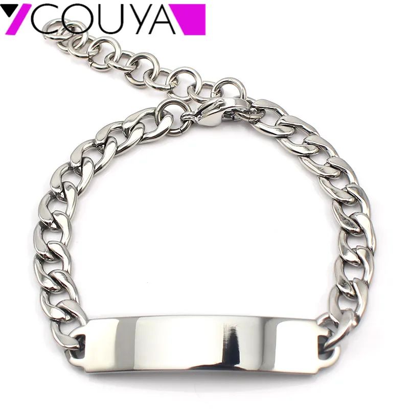 Personalized Men's ID Bracelet, Stainless Steel Bracelet Custom