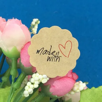 

3cm Round Kraft Sticker Labels Handmade Labels Love Sealing Label Stickers Packing Labels For Cake/Gifts/Box/Jewelry