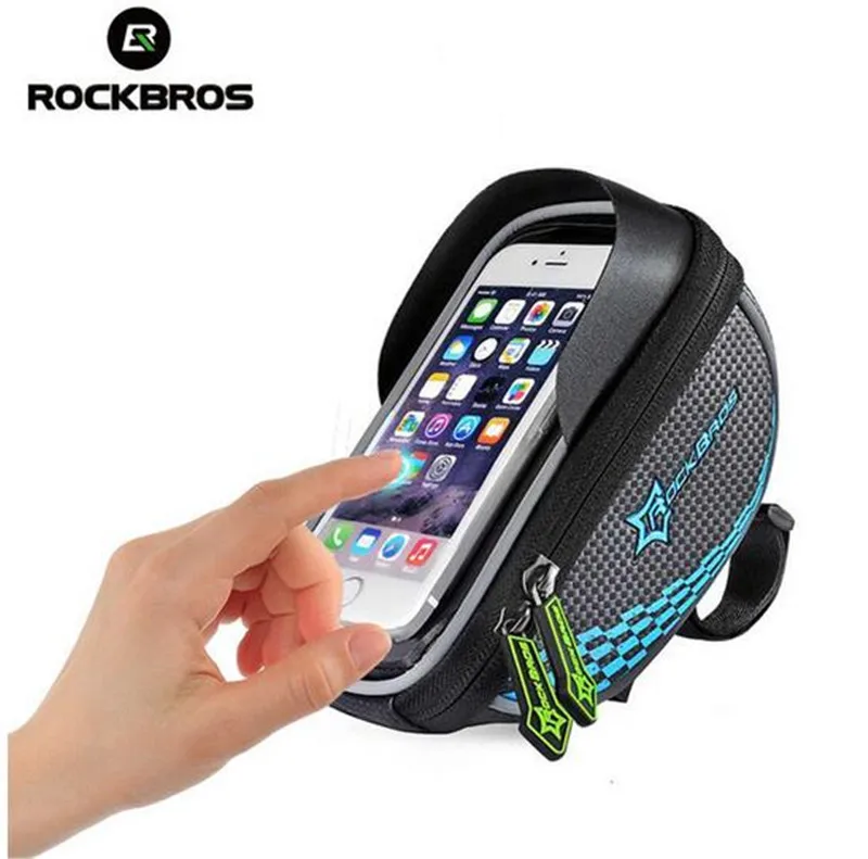 

ROCKBROS Waterproof Road MTB Bike Bicycle Front Top Frame Handlebar Bag Cycling Pouch for 5.5" inch Cellphone Phone,5Colors New