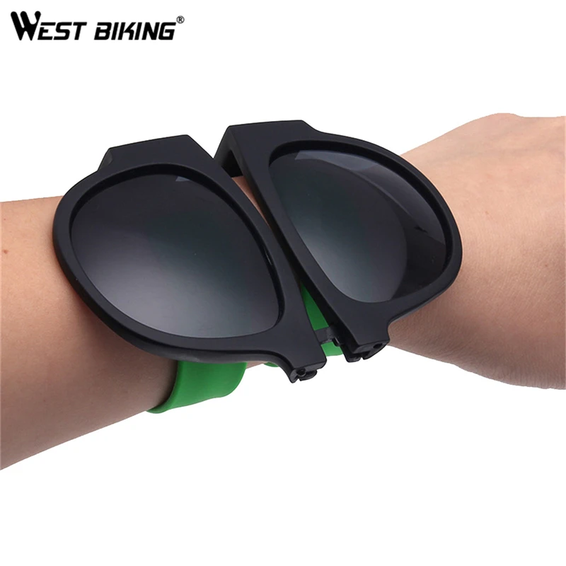 

WEST BIKING 2017 Folding Sunglasses Bicycle Bracelet Vintage UV400 Oculos Ciclismo Gafas De Sol Bike Traveling Cycling Eyewear