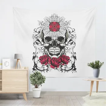 

Luxury Sugar Skull Tapestry Lady Flowers Print Wall Hanging Cloth Camping Dining Carpet Yoga Mat Home Decor Wall Tapestry D30