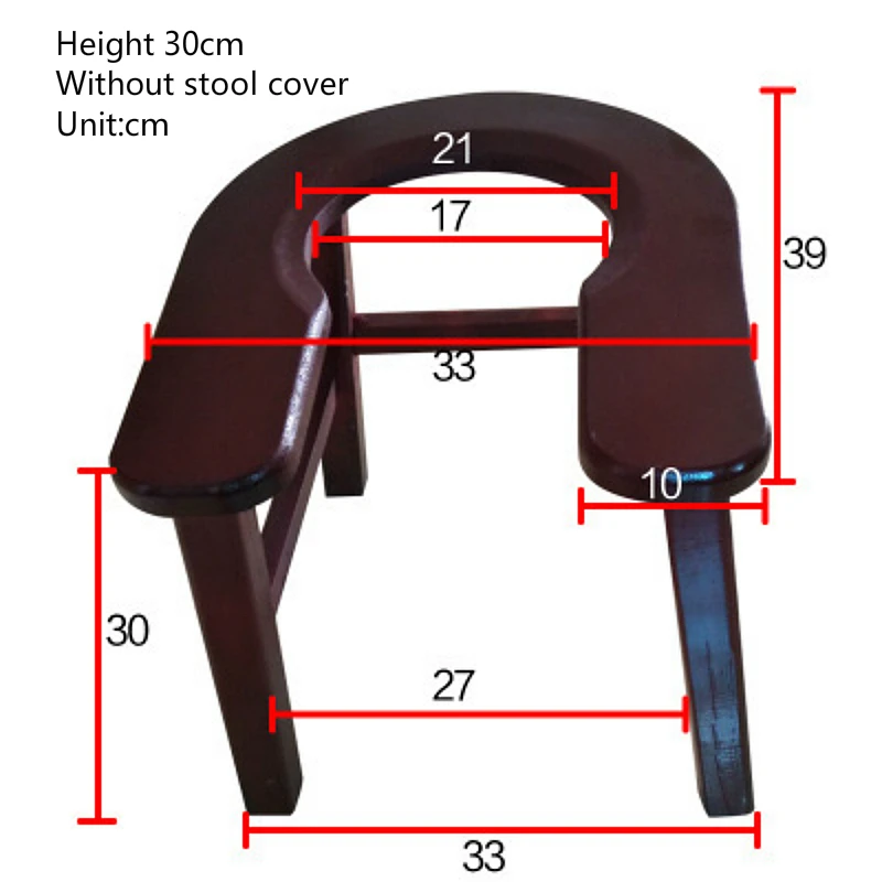 Бытовой деревянный табурет для горшка u-образный удобный стабильный стул для пожилых людей комод из массива дерева передвижной горшок для беременных женщин - Цвет: B1