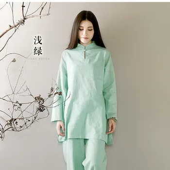 Bamboo Cotton And Linen Yoga Meditation Women Long Sleeve Tai Chi Kung Fu Clothing Morning Exercises Practice Suit Bamboo Cotton And Linen Yoga Meditation Women Long Sleeve Tai Chi Kung Fu Clothing Morning Exercises Practice Suit