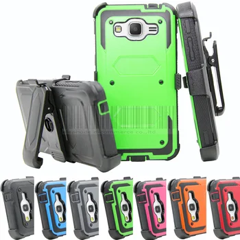 

Phone Case For Samsung Galaxy Amp Prime Rugged Hybrid Impact Armor Shockproof Protective Hard Holster+Belt Clip