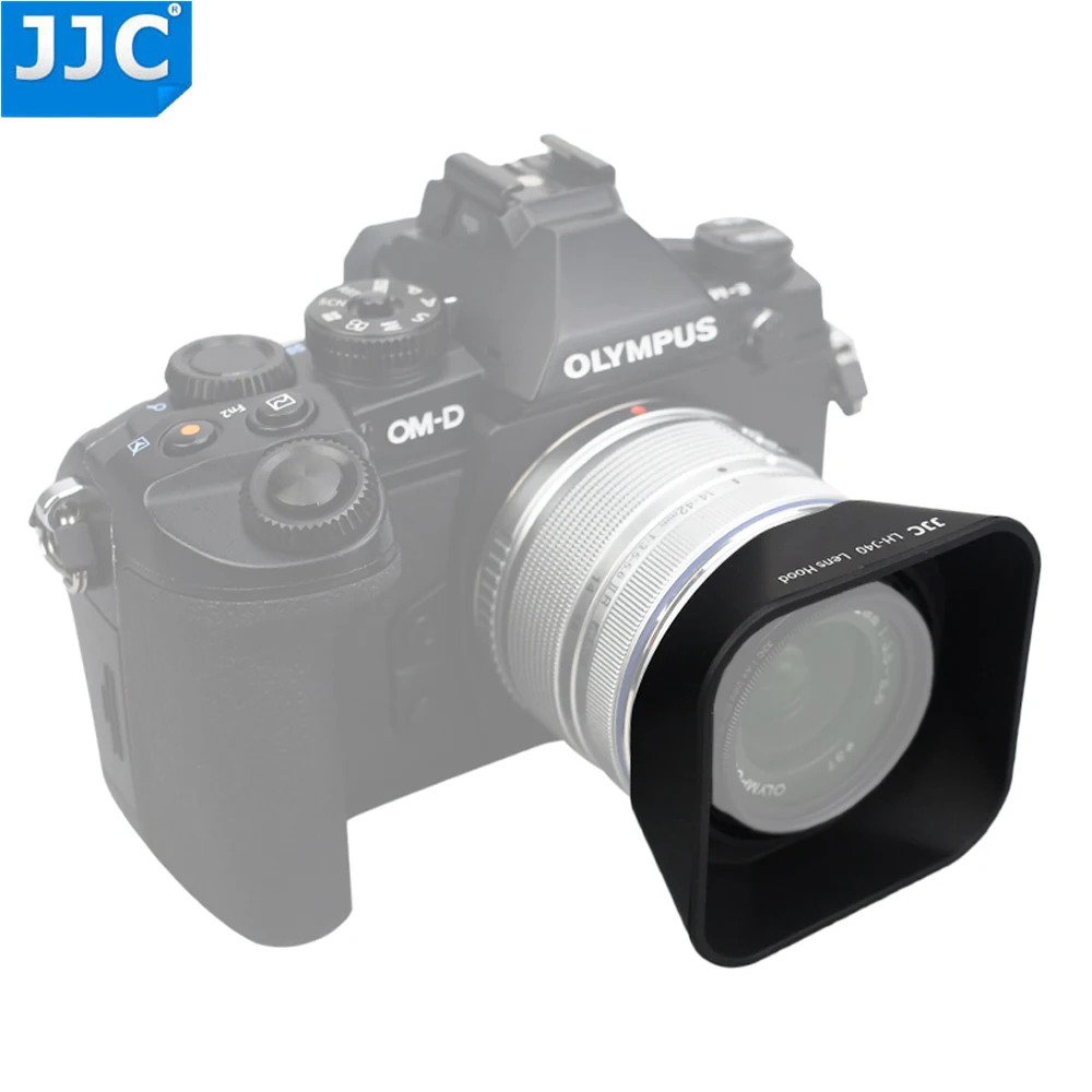 JJC LH-J40 черная реверсивная квадратная бленда объектива для Olympus M. ZUIKO DIGITAL 14-42mm 1:3. 5-5,6 II R заменяет Olympus LH-40 BLACK