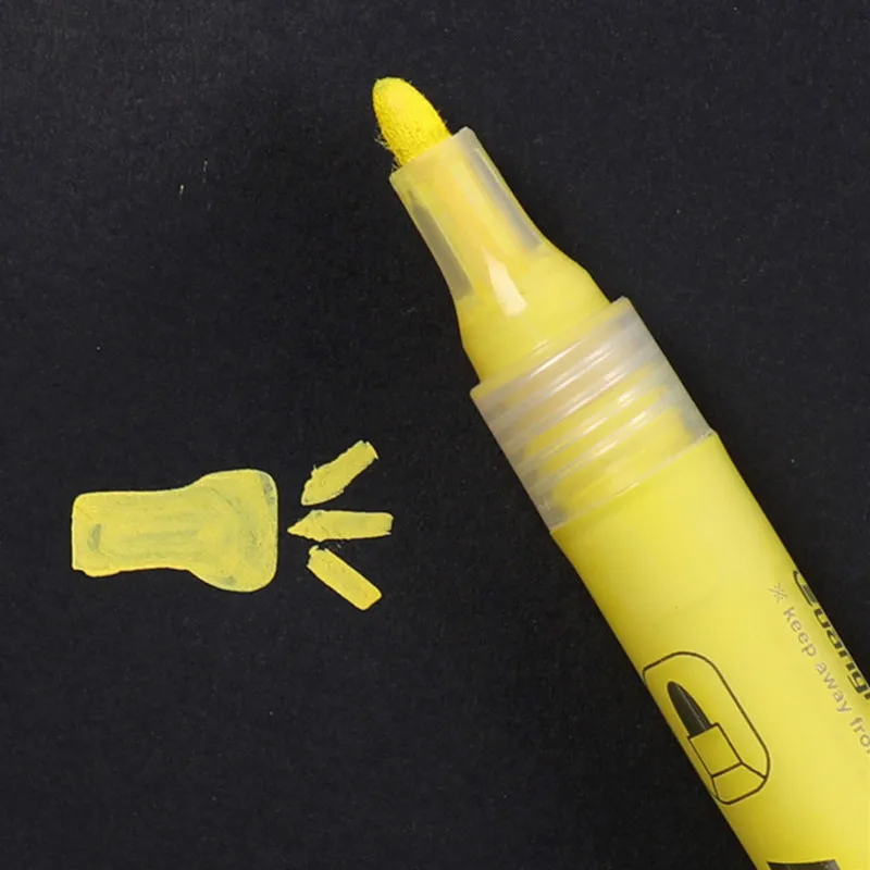 1 шт. акриловые бусины маркер с перманентной краской ручка для поделок, керамические стекло ROCK фарфоровая кружка дерево Ткань Холст Краски ing 5 цветов - Цвет: yellow