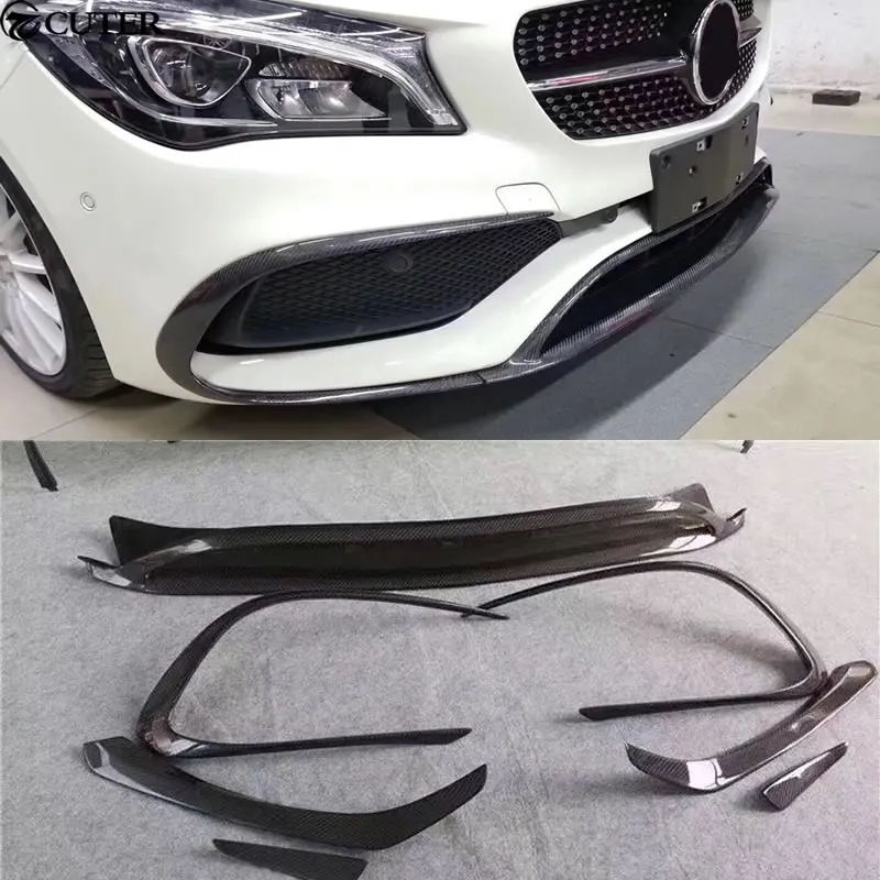 W117 CLA260 CLA45 набор для кузова автомобиля из углеродного волокна передний бампер