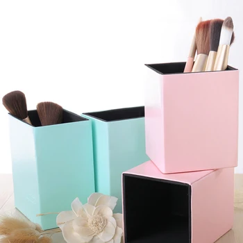 

Empty Portable PU Leather Container Makeup Brushes Holder Magnetic Make Up Brush Pen Holder Cosmetic Tool Organizer