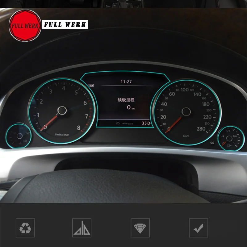 

ПЭТ Стайлинг автомобиля приборной панели защитная пленка против царапин наклейка для VW Touareg 2011-2018 набор аксессуаров для интерьера 5 шт.