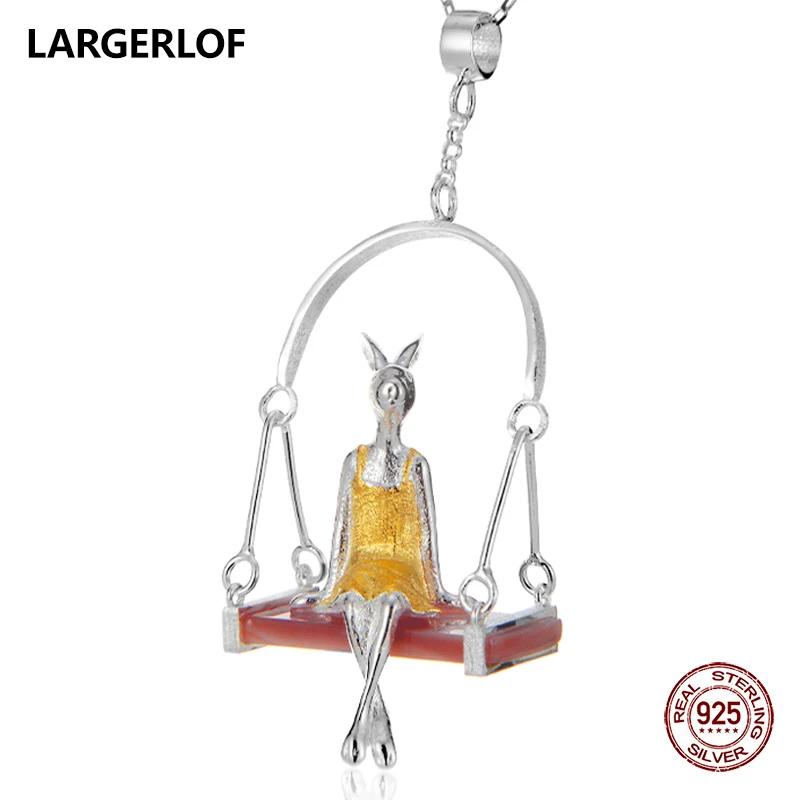 

LARGERLOF 925 Sterling Silver Pendant Necklace Women Fine Jewelry Silver 925 Jewelry Chain Necklaces Pendants PD70005