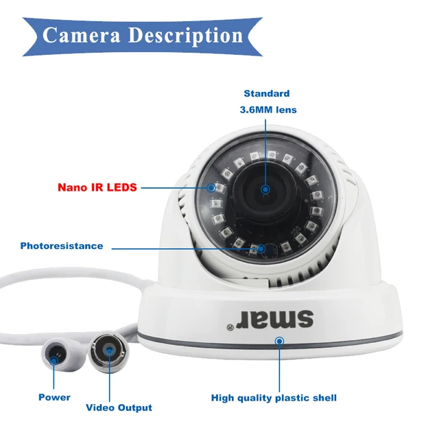 Smar-cámara Super de 5MP AHD, 18 uds, Nano IR LED 2560(H)* 1920(V) con filtro de corte IR, vigilancia diurna y nocturna, seguridad del hogar al mejor precio Smar-cámara Super de 5MP AHD, 18 uds, Nano IR LED 2560(H)* 1920(V) con filtro de corte IR, vigilancia diurna y nocturna, seguridad del hogar al mejor precio