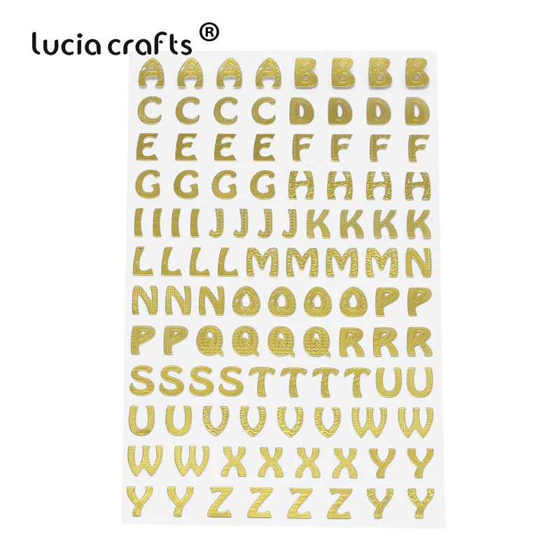 Lucia crafts 3 листа/лот 21,5*10 см серебро/золото цифровые буквы цифры Декоративные наклейки для скрапбукинга DIY ремесла I0402